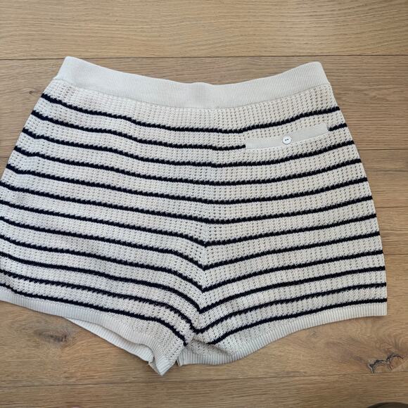 Rag & Bone Viola Stripe Sweater Knit Shorts Cream Black Nautical NEW Medium - Picture 12 of 12